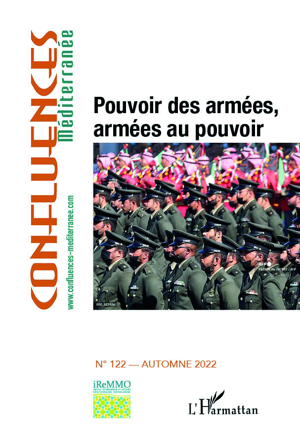Couverture de la revue Confluences Méditerranée "Pouvoir des armées, armées au pouvoir"