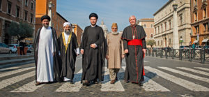 Le cardinal, à droite, avec 4 leaders musulmans à Rome