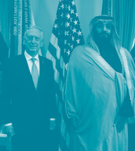 Le secrétaire à la Défense des États-Unis, James N. Mattis avec le prince Mohammed ben Salmane
