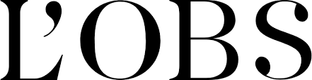 logo du journal L'obs écrit en noir sur un fond blanc