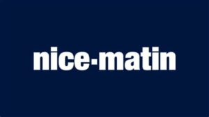 Logo du journal Nice-Matin sur fond bleu marine