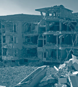 Bâtiment détruit à Siddiquine dans le Sud du Liban