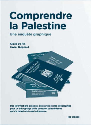 Couvertture du livre de Xavier Guignard "Comprendre la Palestine. Une enquête graphique" (Les Arènes, 2025)