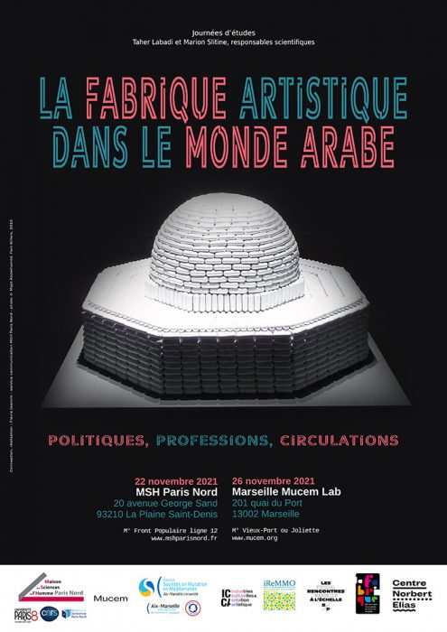 Affiche de la manifestation "La fabrique artistique dans le monde arabe"